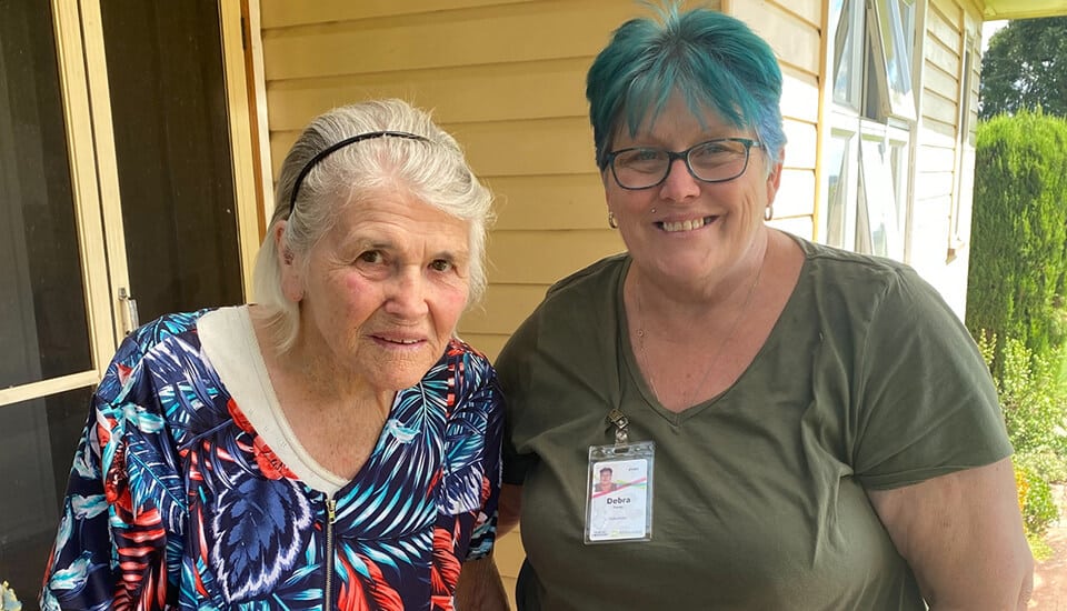 Photo of Ruth (client - left) and Debbie (volunteer - right)